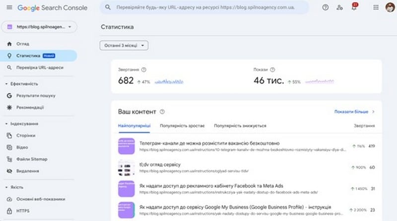 Google Search Console Report