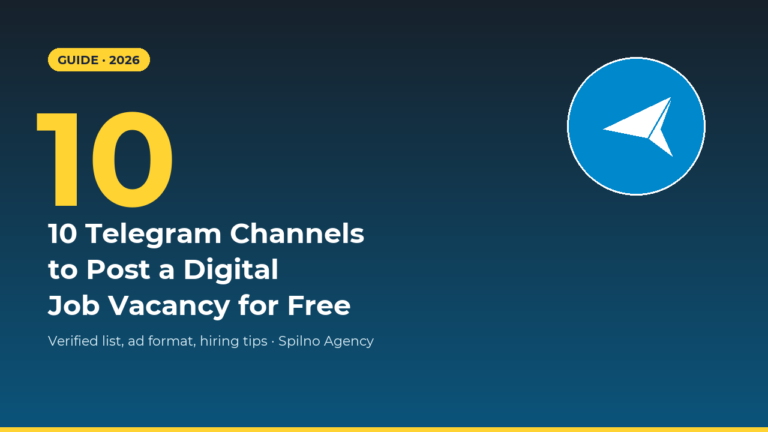 10 Telegram channels to post a digital job vacancy for free · Spilno Agency