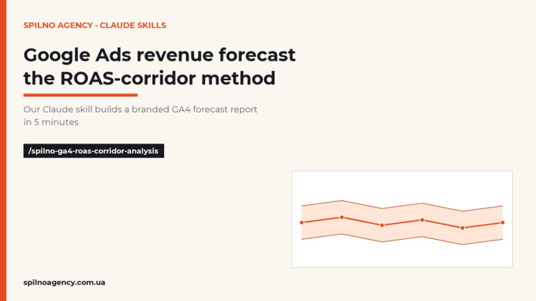 Google Ads revenue forecast — ROAS corridor method — Spilno Agency