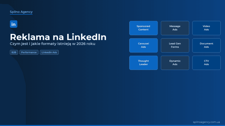 Reklama na LinkedIn 2026: formaty — okładka