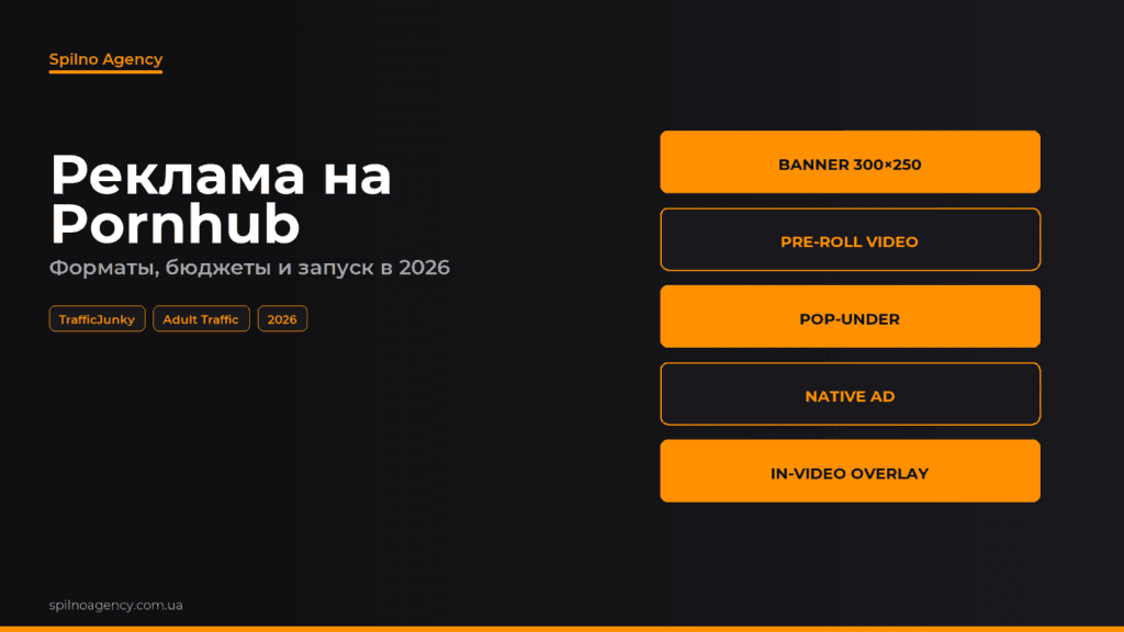 Реклама на Pornhub в 2026: форматы и TrafficJunky — обложка