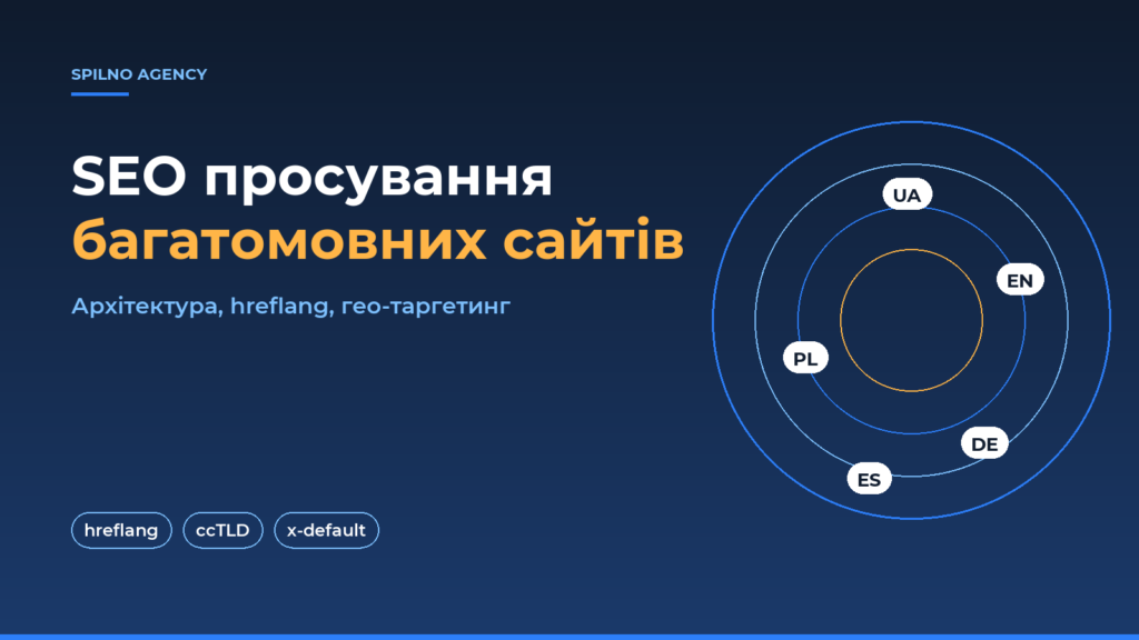 SEO просування багатомовних сайтів — обкладинка Spilno Agency