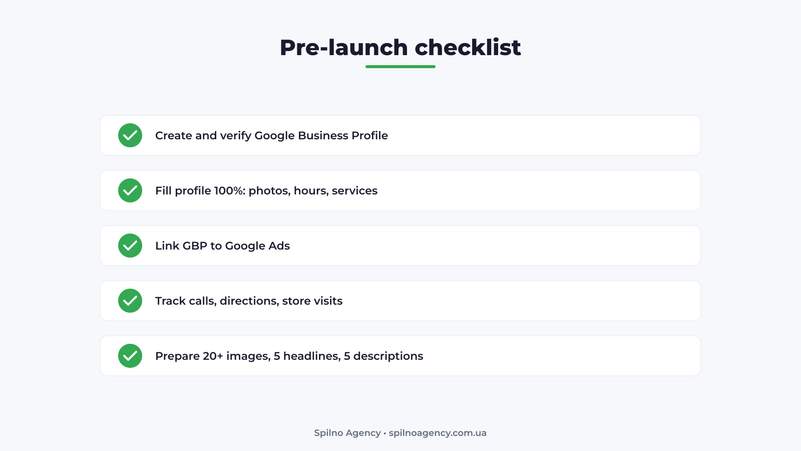 Google Maps advertising pre-launch checklist: GBP, verification, Google Ads, conversions