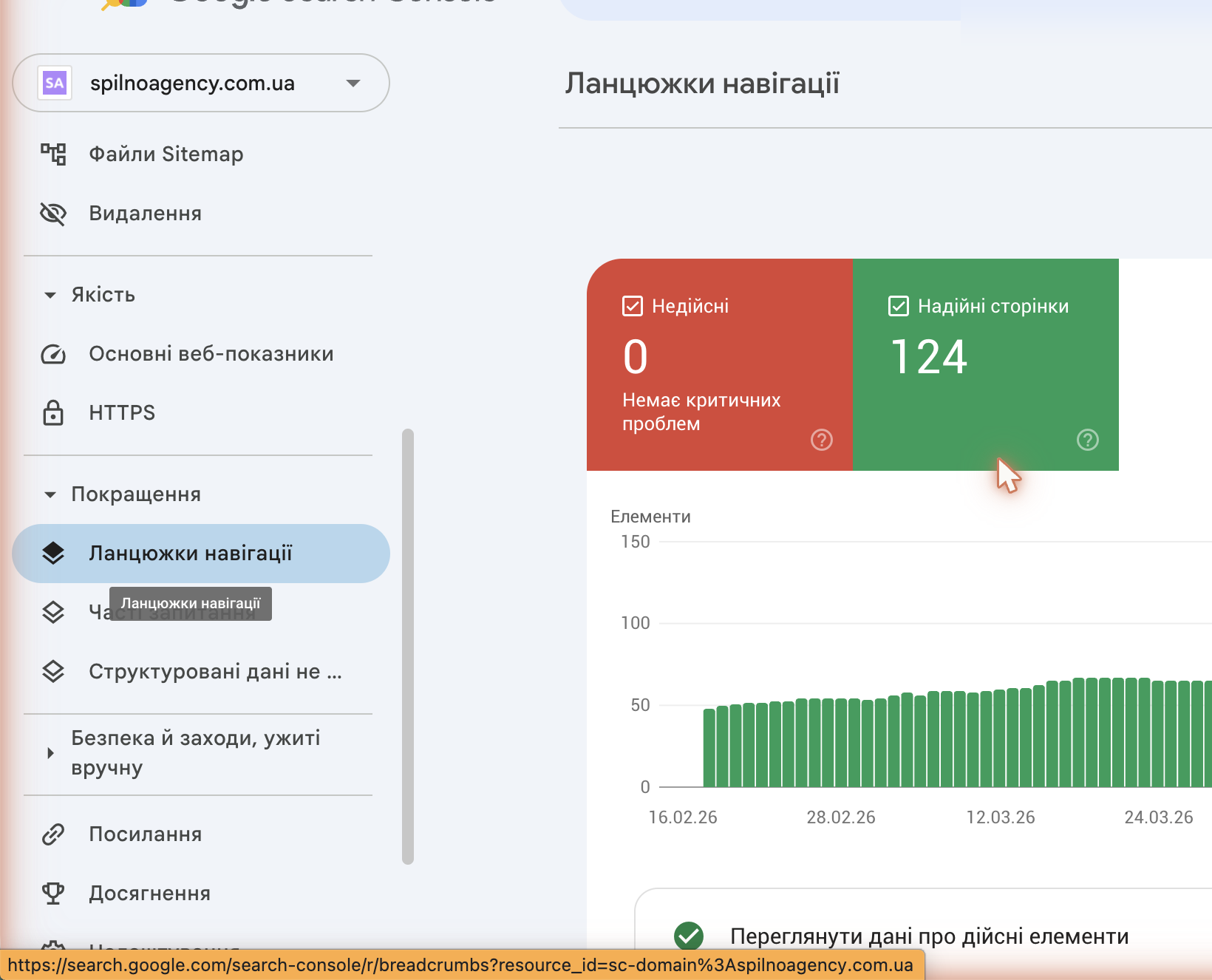 Розділ «Покращення» у Google Search Console