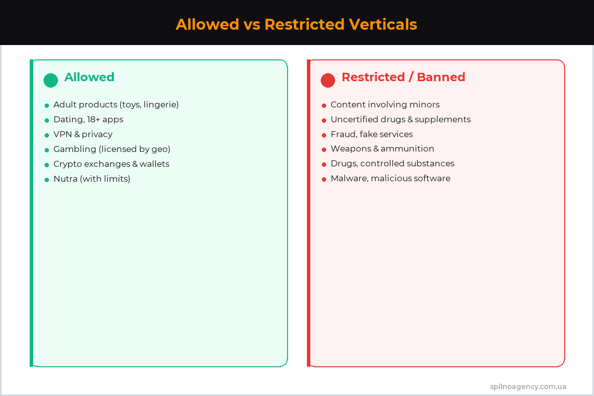 Allowed vs Restricted Verticals on Pornhub