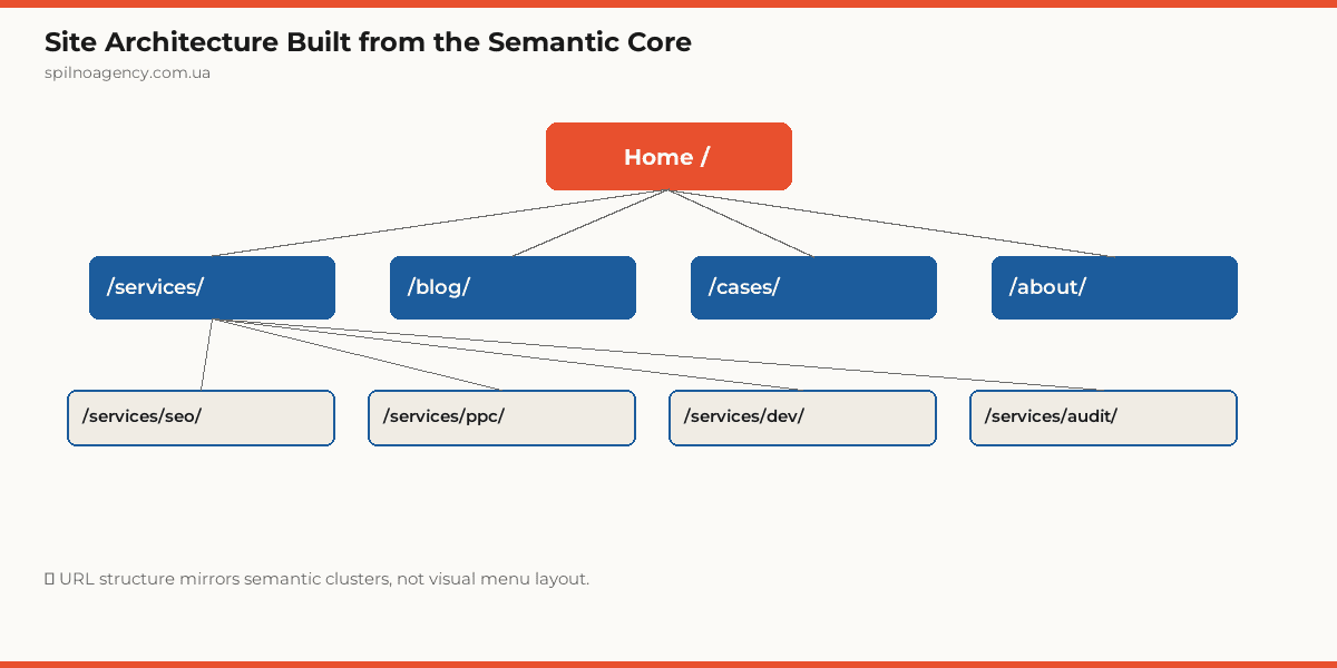Site Architecture Built from the Semantic Core