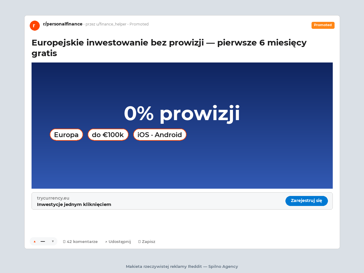 Reklama Image Ad na Reddit — makieta