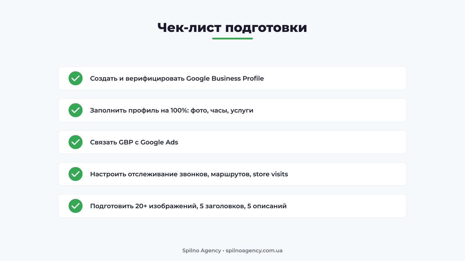 Чек-лист подготовки к запуску рекламы в Google Maps: GBP, верификация, Google Ads, конверсии