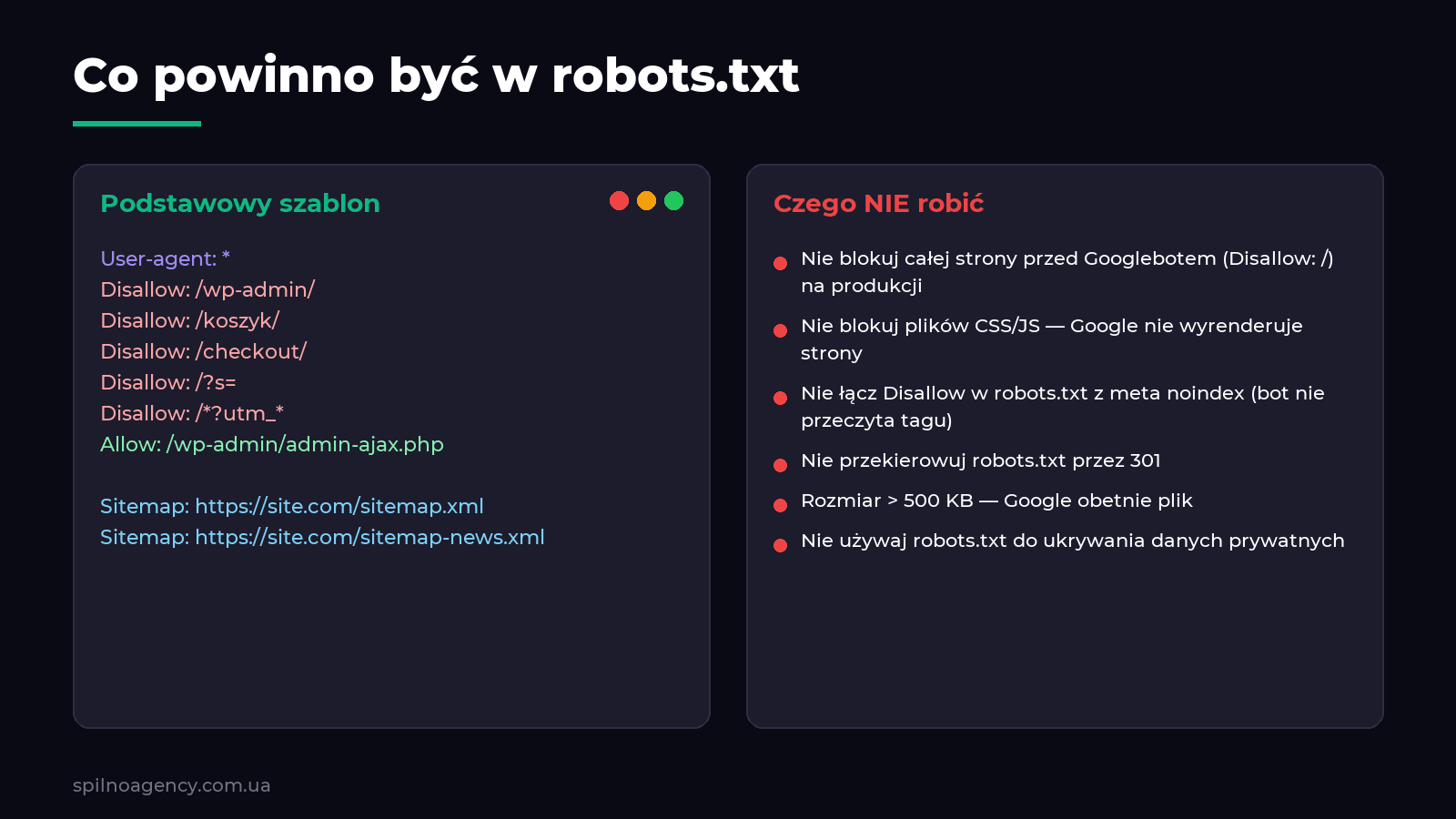 Szablon robots.txt i typowe błędy