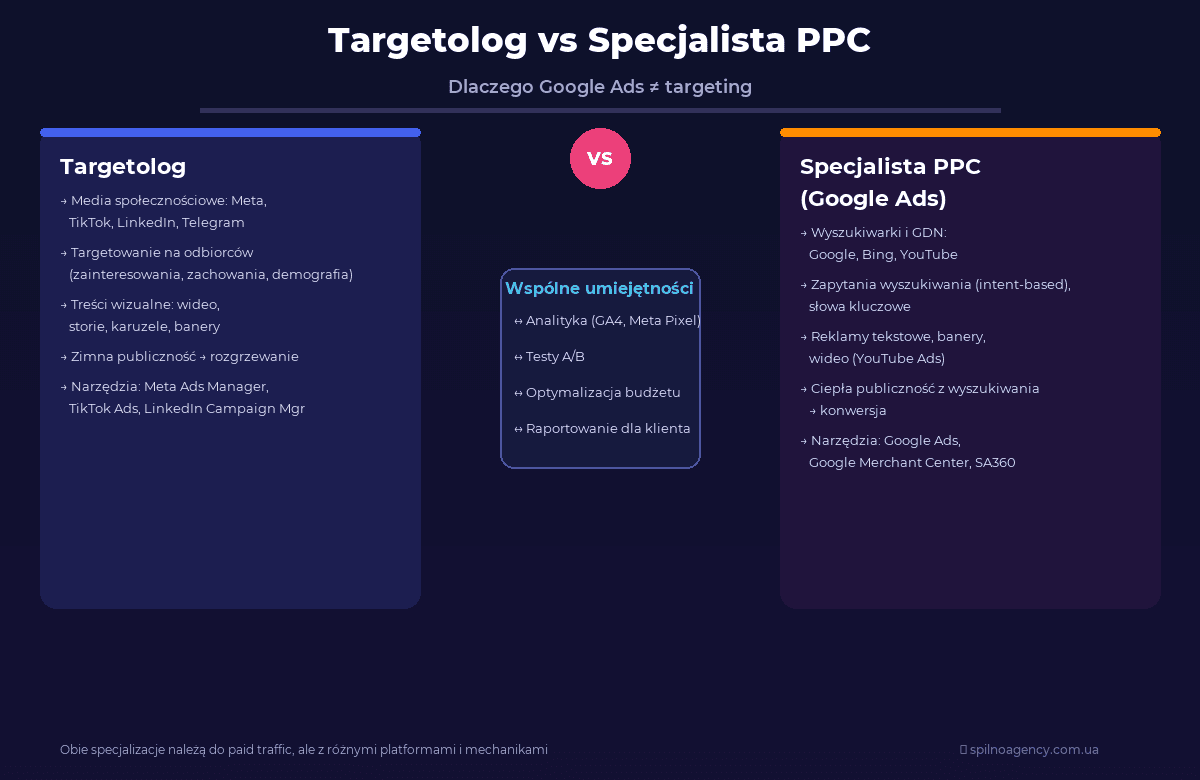 targetolog vs specjalista ppc