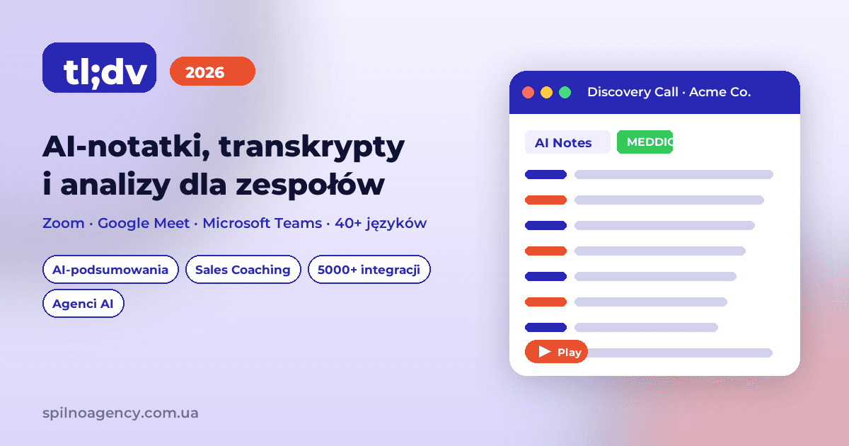 tl;dv recenzja 2026: notatki AI, transkrypty i analizy dla zespołów