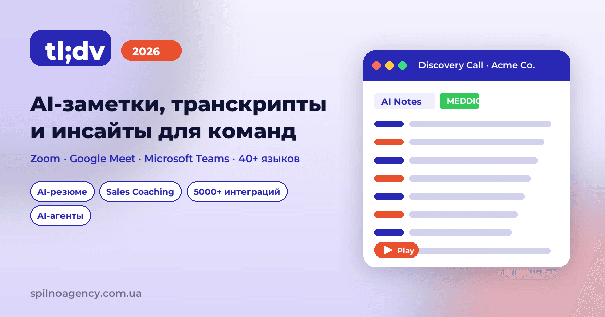 tl;dv обзор 2026: AI-заметки, транскрипты и инсайты для команд