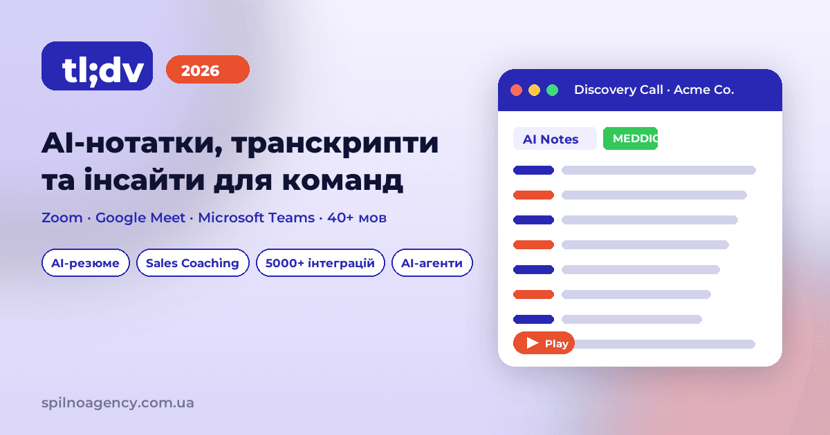 tl;dv огляд 2026: AI-нотатки, транскрипти та інсайти для команд