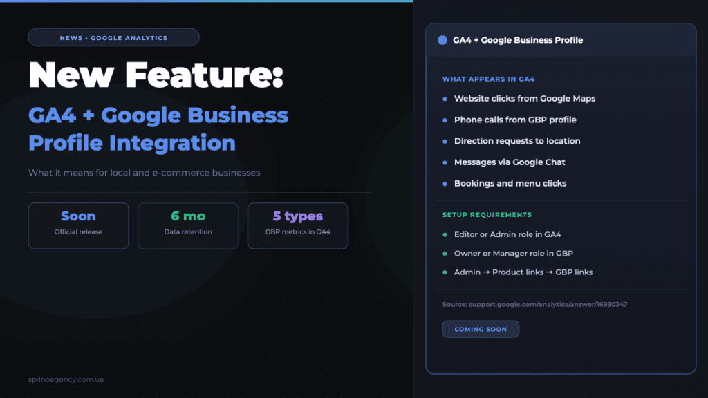 New Features: GA4 + Google Business Profile Integration