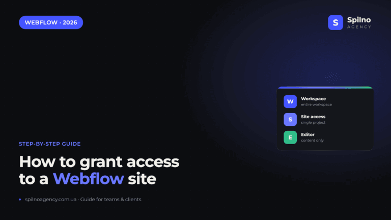 How to grant access to a Webflow site — Spilno Agency guide
