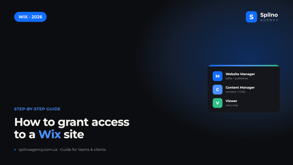 How to grant access to a Wix site — Spilno Agency guide
