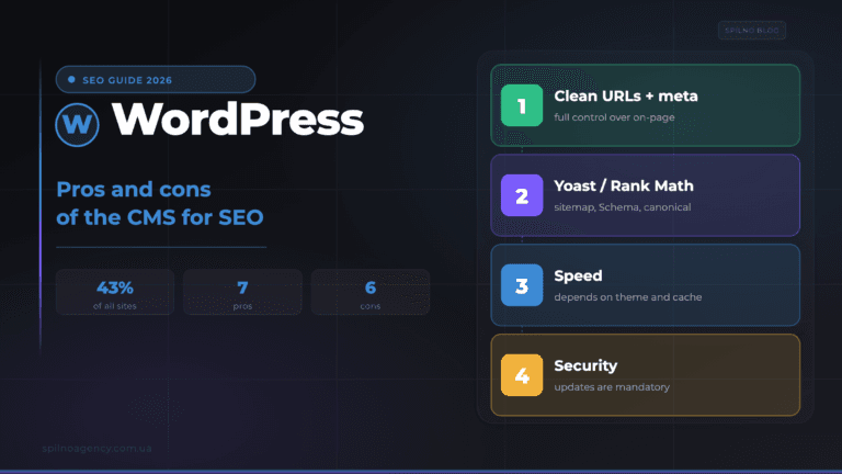 Is WordPress good for SEO: pros and cons of the CMS — Spilno Agency cover