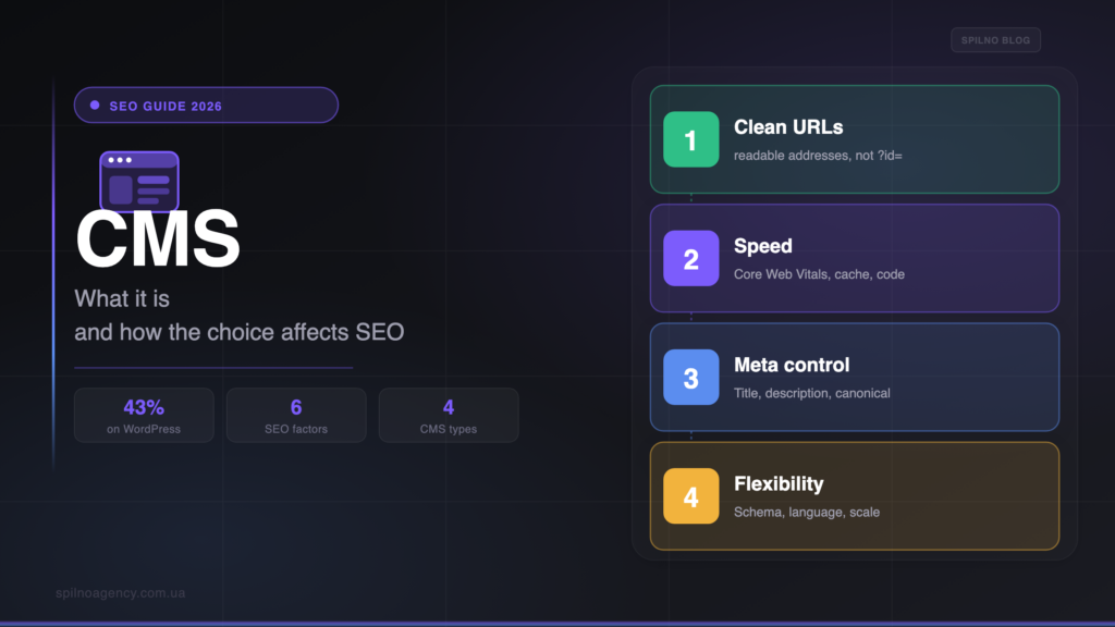 CMS: what it is and how your choice affects SEO — Spilno Agency cover