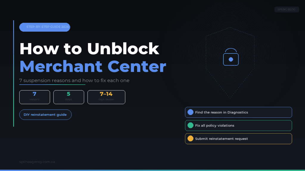 How to unblock Google Merchant Center — Spilno Agency cover
