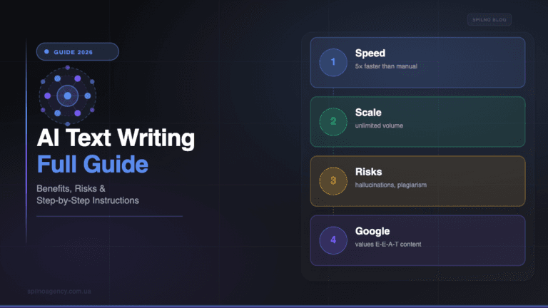 AI Text Writing: benefits, risks and complete guide — Spilno Agency cover