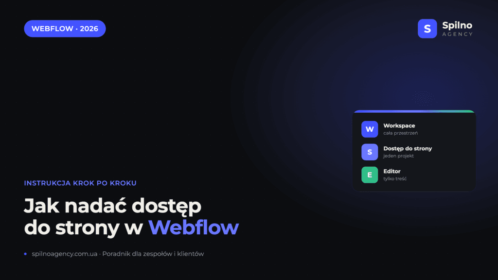 Jak nadać dostęp do strony w Webflow — poradnik Spilno Agency