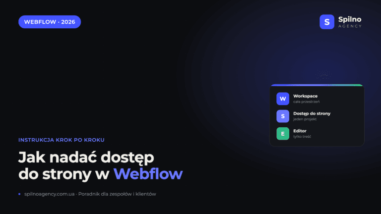 Jak nadać dostęp do strony w Webflow — poradnik Spilno Agency