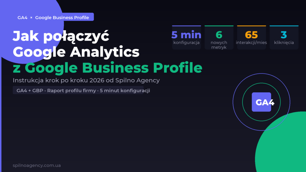 Jak połączyć Google Analytics 4 z Google Business Profile — kompletny poradnik Spilno Agency 2026