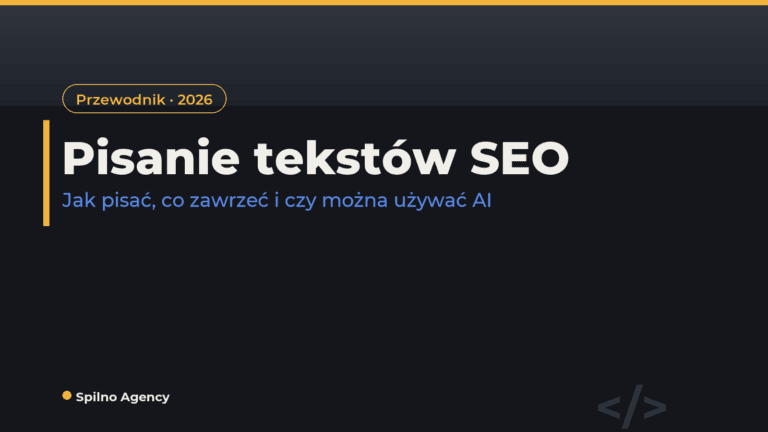 Pisanie tekstów SEO — okładka Spilno Agency