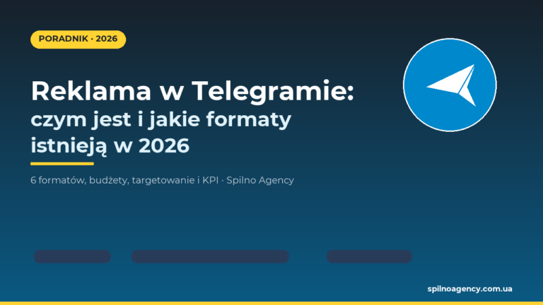 Reklama w Telegramie 2026: 6 formatów — okładka artykułu Spilno Agency