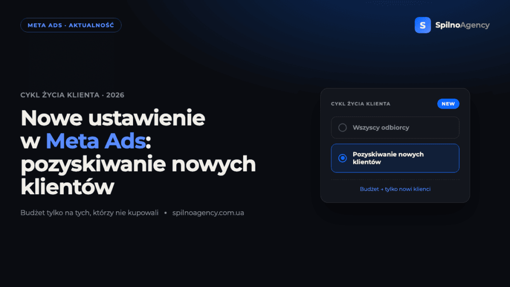 Nowe ustawienie w Meta Ads: „Pozyskiwanie nowych klientów” na poziomie zestawu reklam