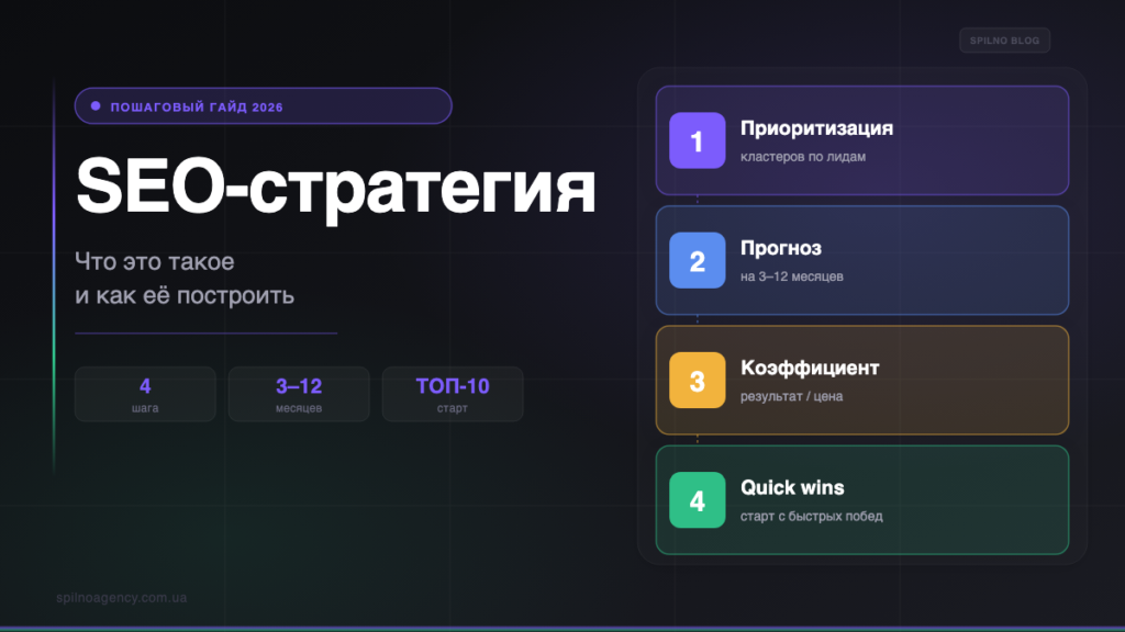 SEO-стратегия: что это такое и как её построить — обложка Spilno Agency