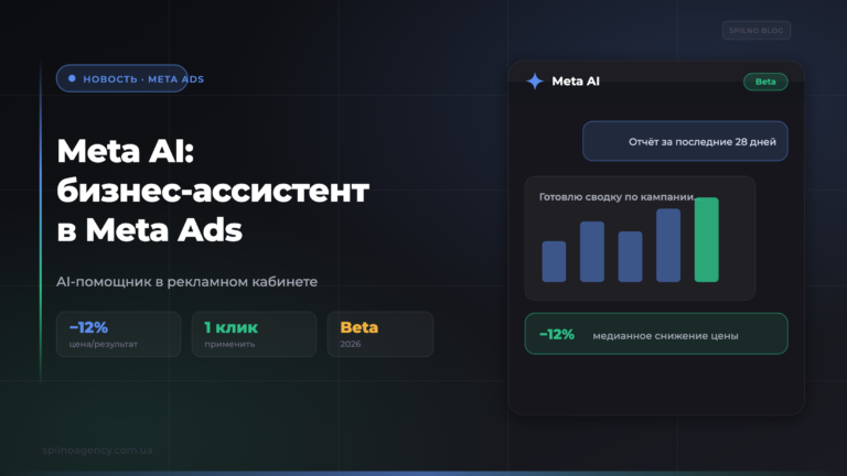 Meta AI бизнес-ассистент в Meta Ads — обложка статьи Spilno Agency