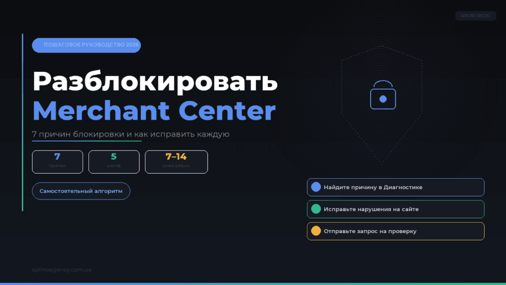 Как разблокировать Google Merchant Center — обложка Spilno Agency