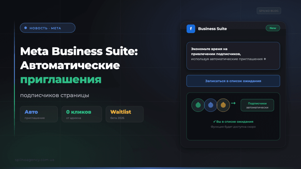 Meta Business Suite: новая функция автоматических приглашений подписчиков — обложка статьи Spilno Agency