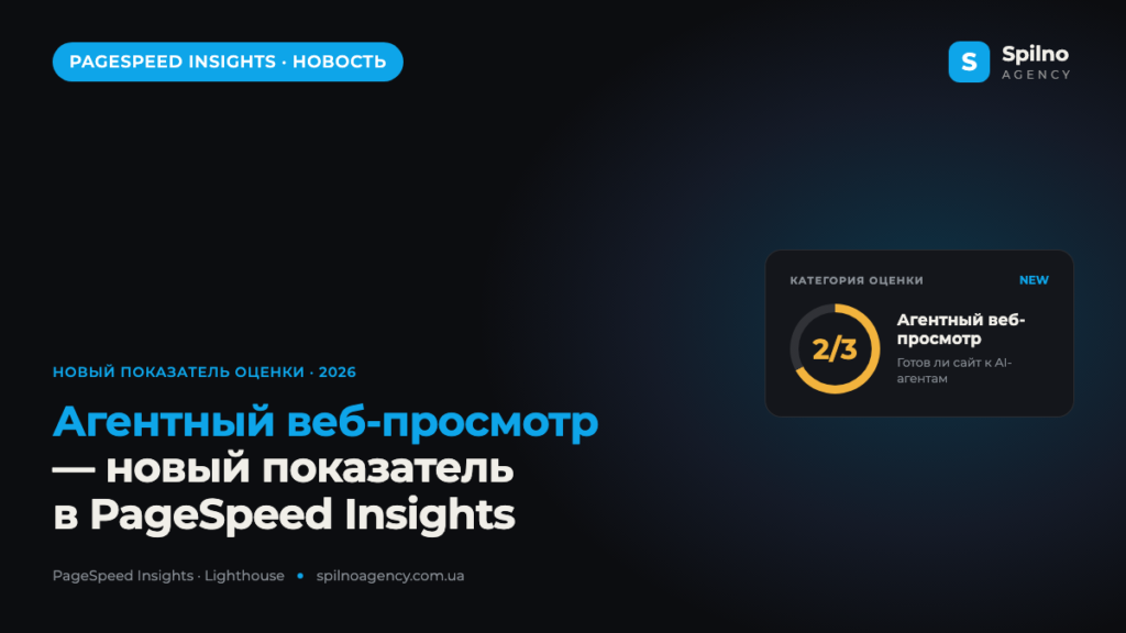 Обновление PageSpeed Insights: новый показатель «Агентный веб-просмотр»