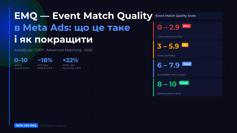 Обкладинка: EMQ Event Match Quality Meta Ads UA