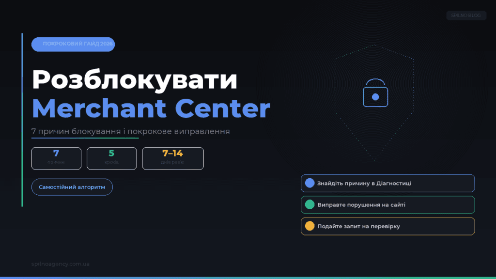 Як розблокувати Google Merchant Center — обкладинка Spilno Agency