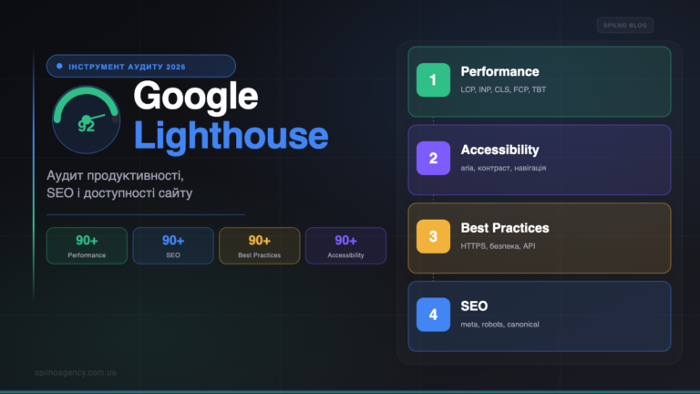 Google Lighthouse: що це таке і як працювати в 2026 році — обкладинка Spilno Agency