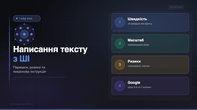 Написання тексту за допомогою штучного інтелекту — обкладинка гайду Spilno Agency