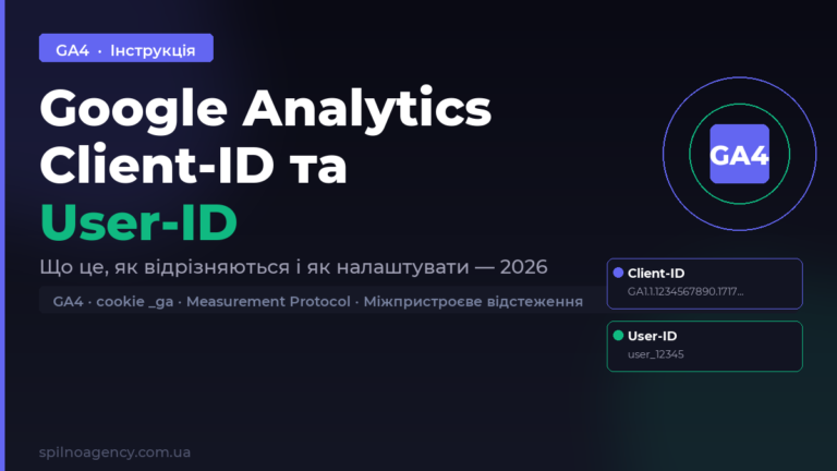 Google Analytics Client-ID та User-ID: інструкція налаштування 2026 — Spilno Agency