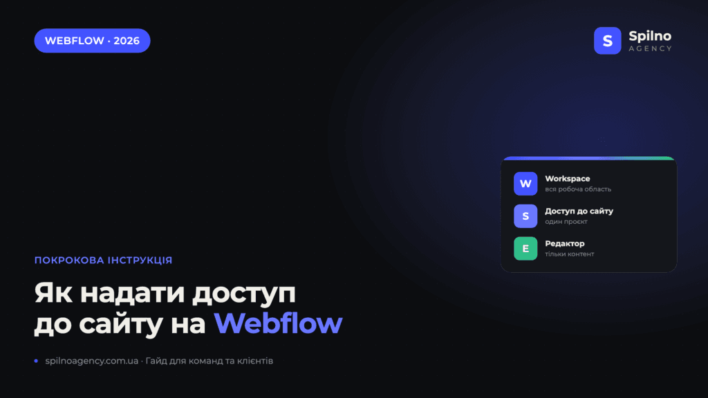 Як надати доступ до сайту на Webflow — інструкція Spilno Agency