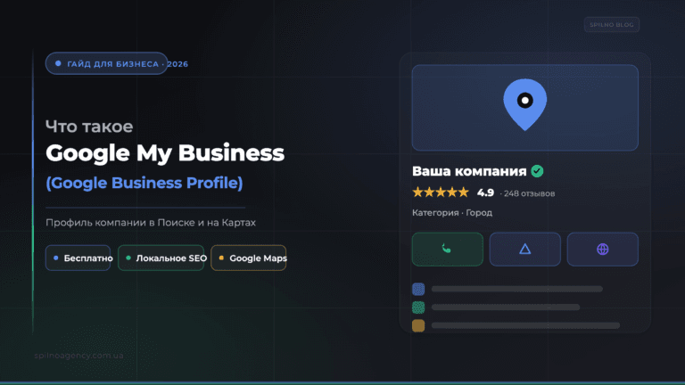 Что такое Google My Business (Google Business Profile) — обложка Spilno Agency