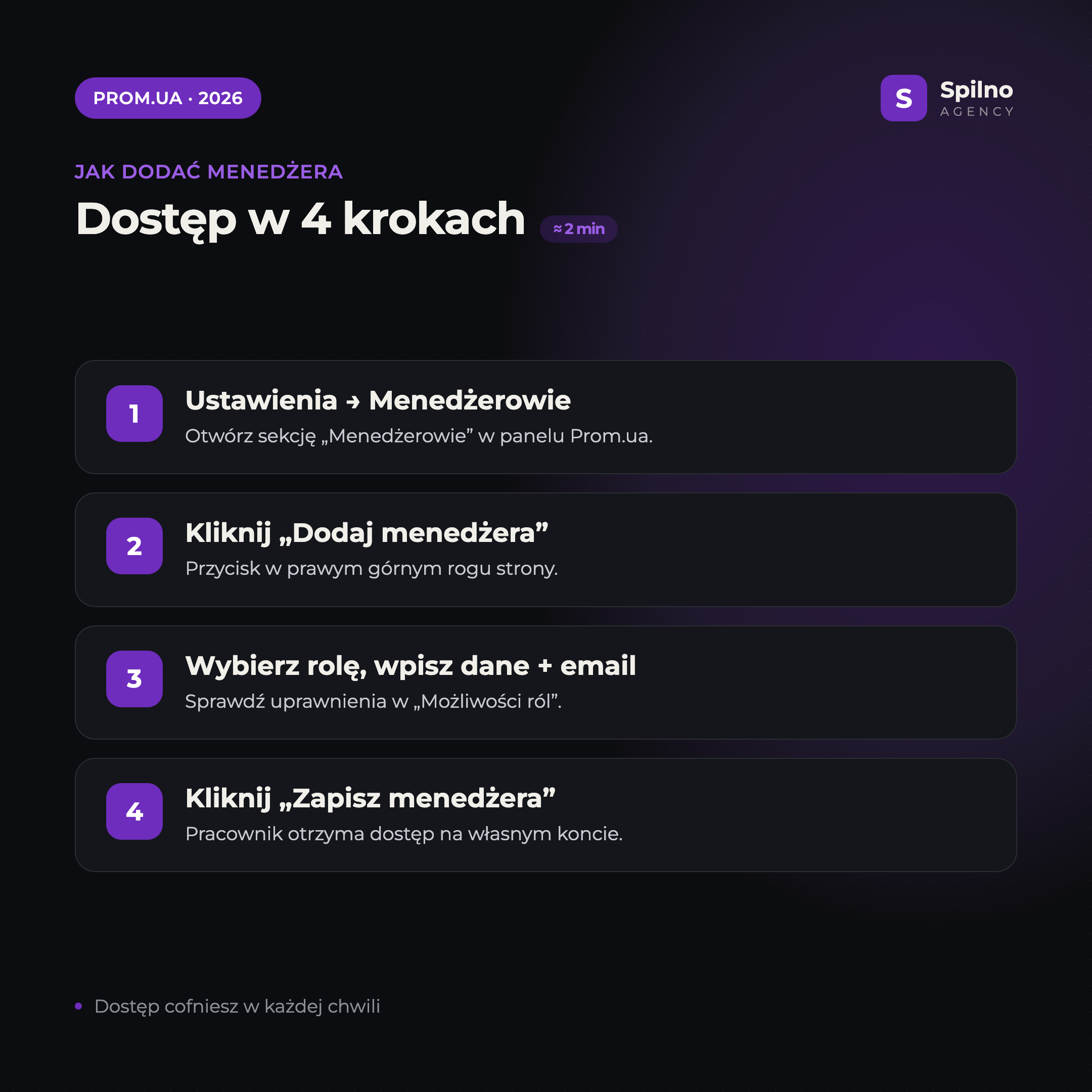 Jak dodać menedżera na Prom.ua w 4 krokach