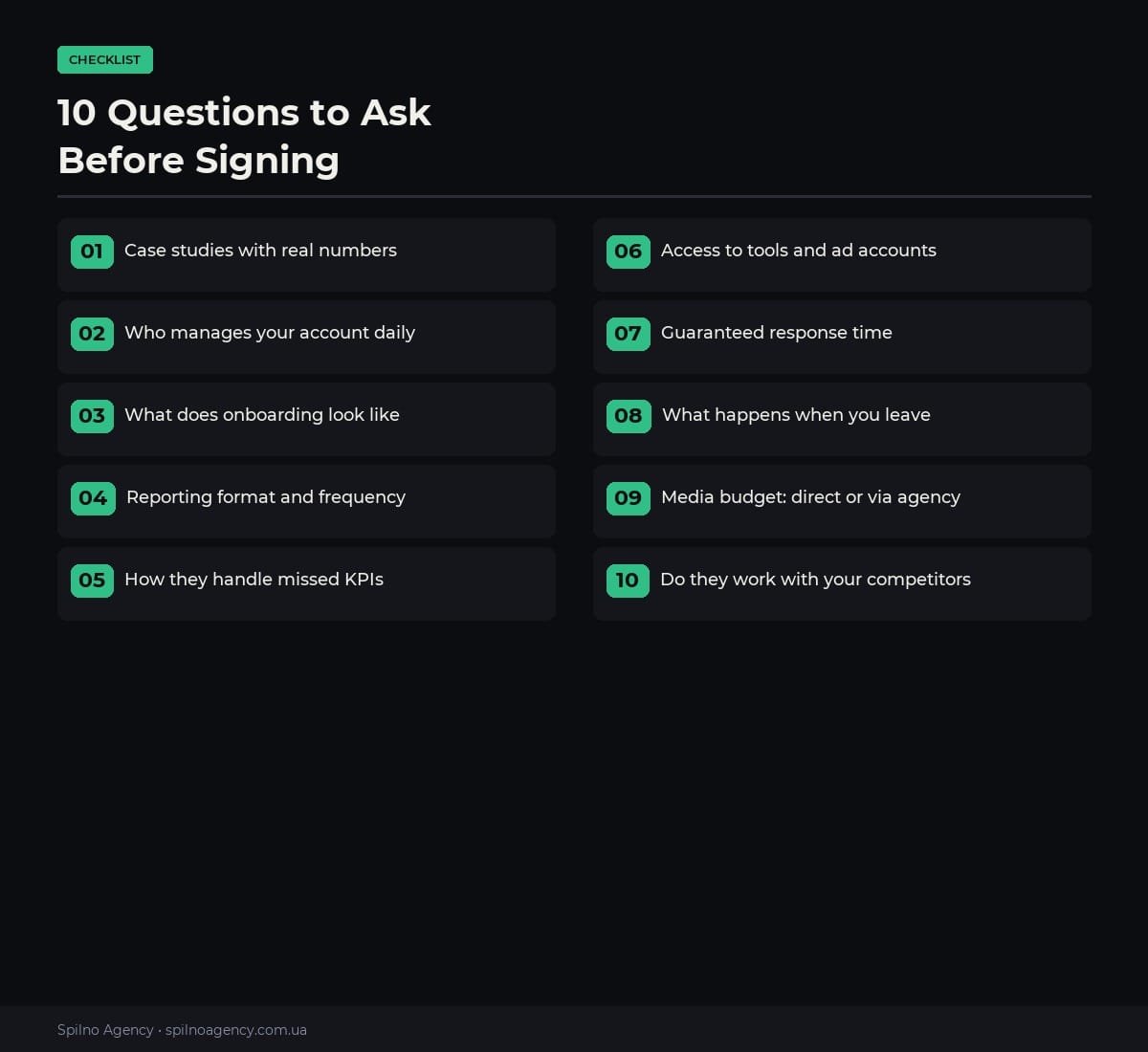 10 questions to ask a digital marketing contractor — checklist