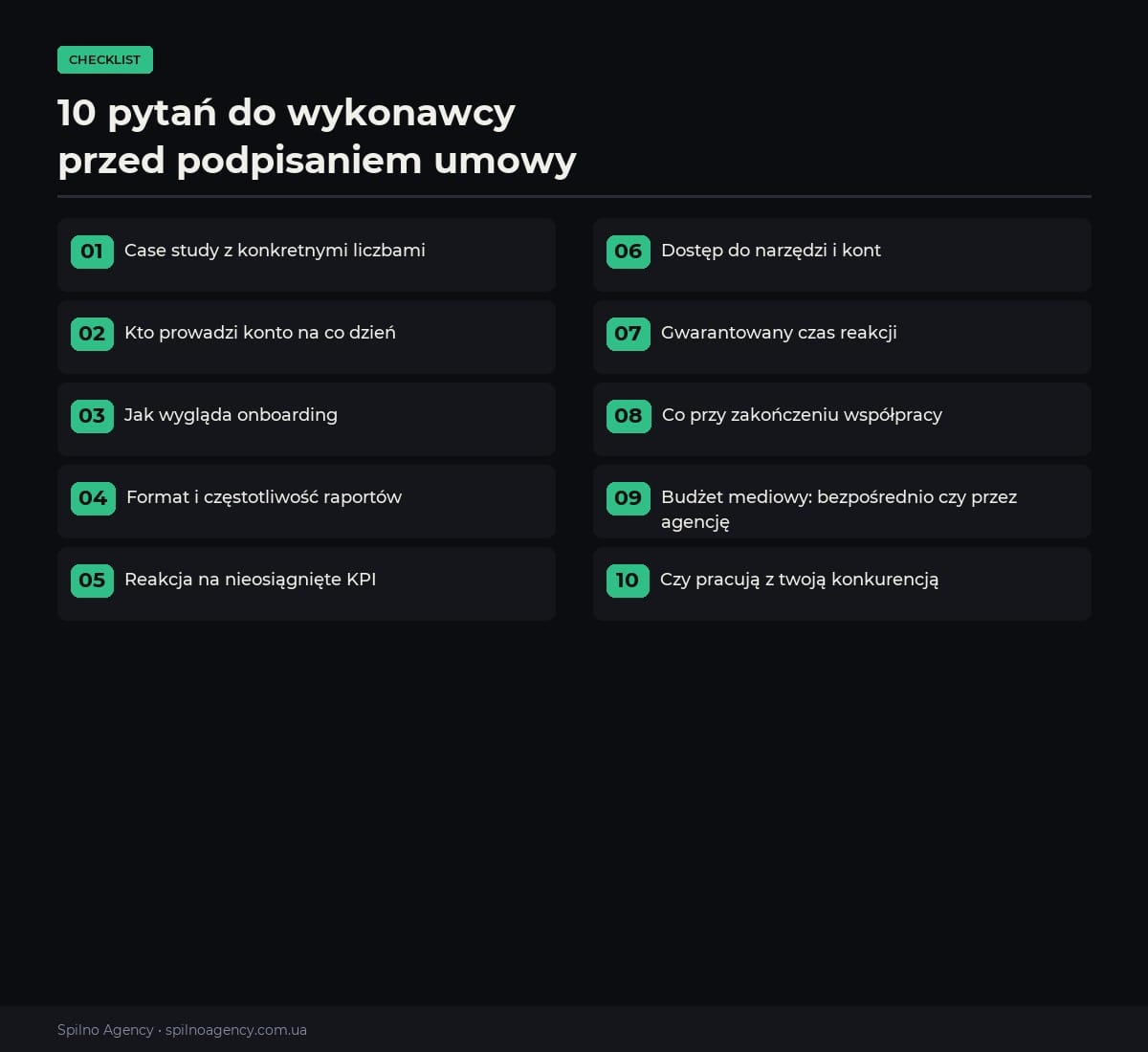 10 pytań do agencji marketingowej — checklist