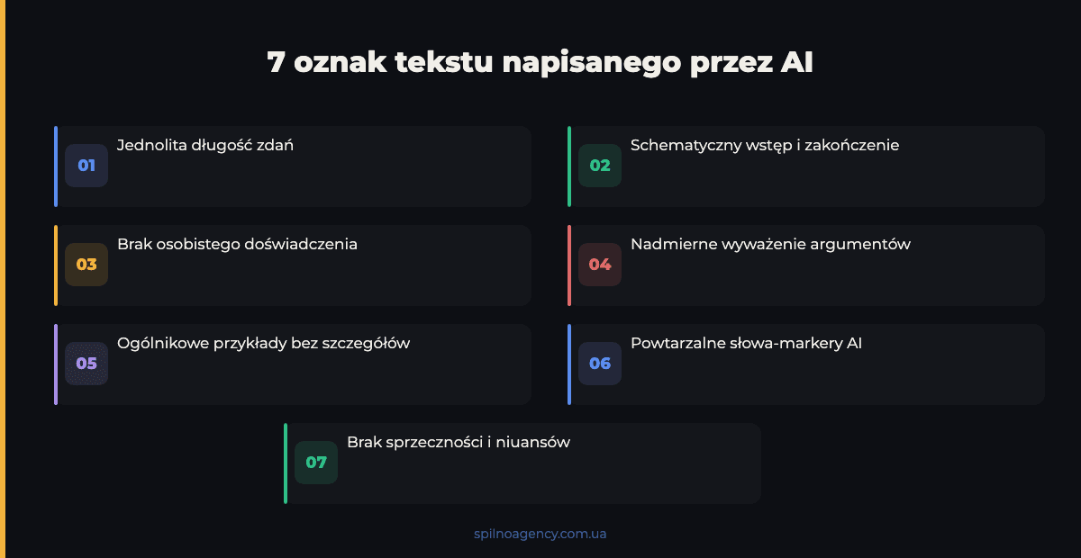 7 oznak tekstu AI
