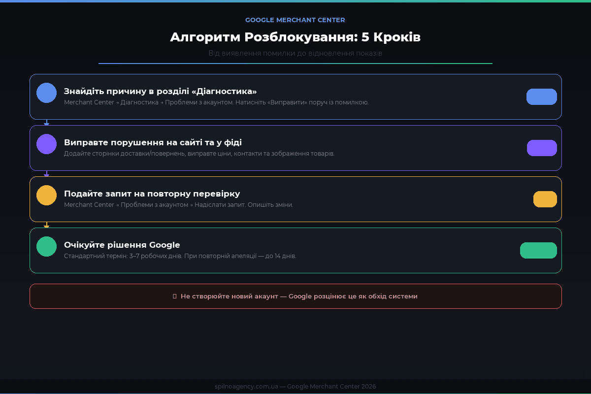 Інфографіка: 4 кроки оптимізації Google Ads для бюро перекладів — відстеження, перегрупування кампаній, семантика, відсів 18% сміття