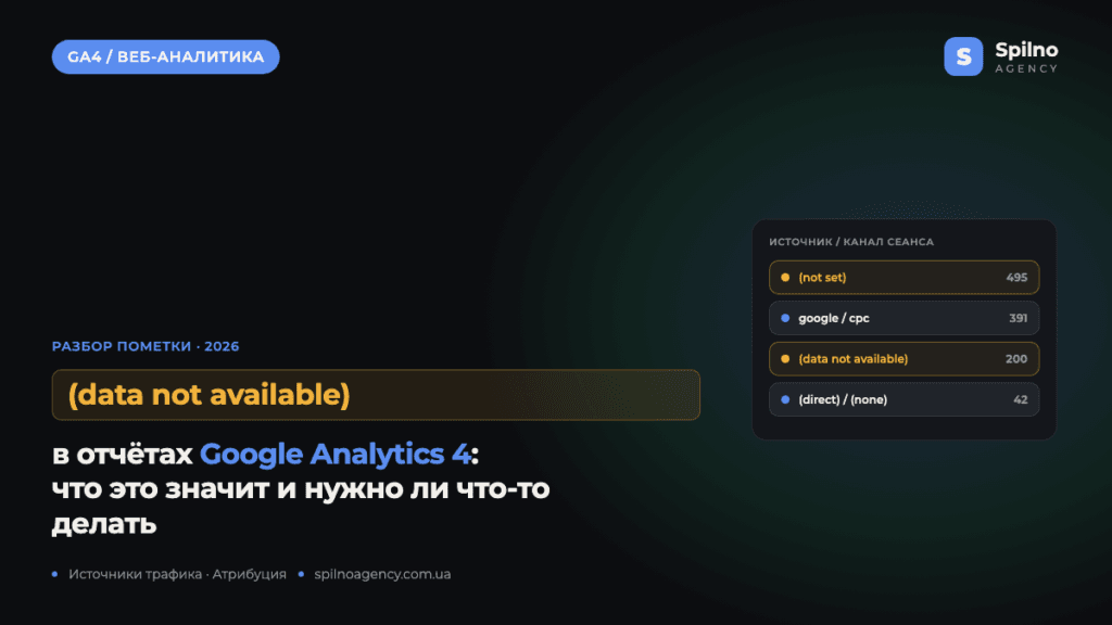 (data not available) в Google Analytics 4: что означает эта пометка в 2026 году