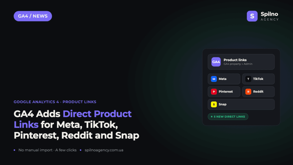 GA4 Adds Direct Product Links for Meta, TikTok, Pinterest, Reddit and Snap
