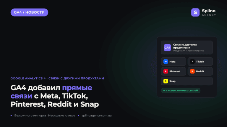 GA4 добавил прямые связи с Meta, TikTok, Pinterest, Reddit и Snap: что изменилось